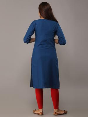yoke embroidered straight kurta - 17336427 - Standard Image - 4