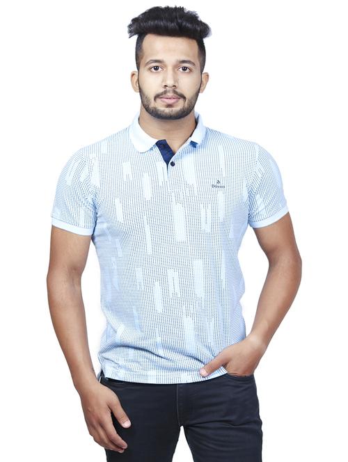 light blue printed polo t-shirt - 17336449 - Very Small Image - 1