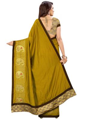 solid bordered saree with blouse - 17336483 - Standard Image - 2