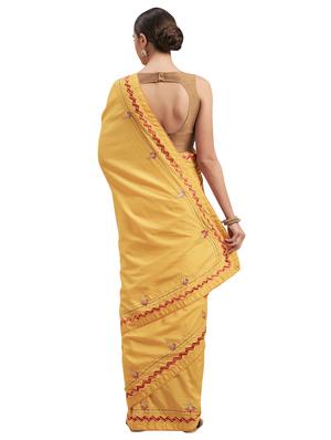 solid embroidered saree with blouse - 17336487 - Standard Image - 2