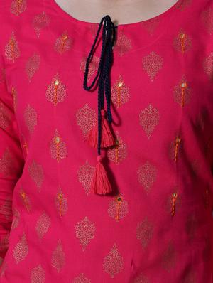 magenta kurta pant set - 17336564 - Standard Image - 5
