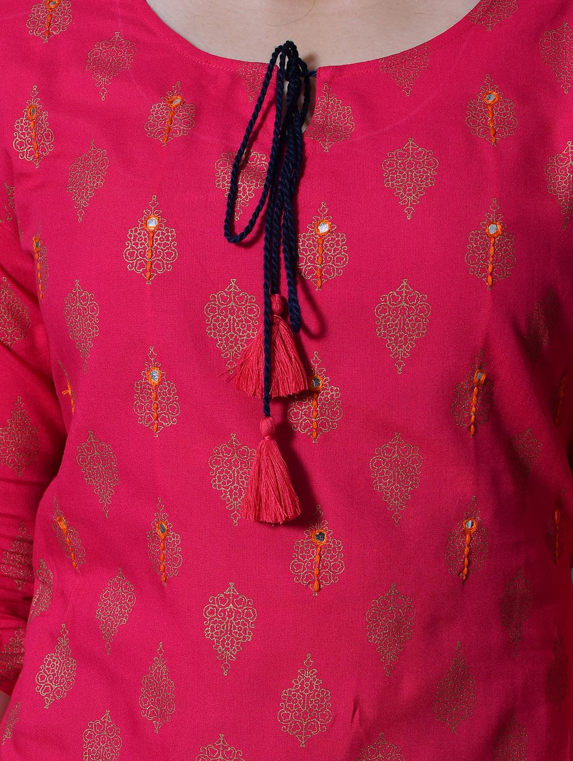 magenta kurta pant set - 17336564 - Zoom Image - 5
