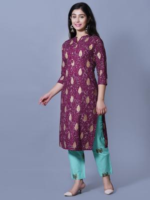 printed kurta pant set - 17336567 - Standard Image - 3