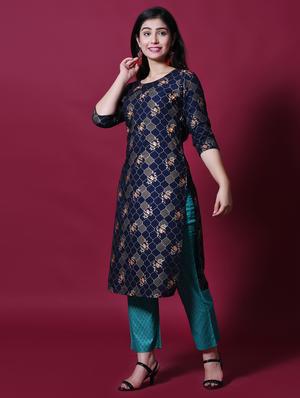 printed kurta pant set - 17336574 - Standard Image - 3