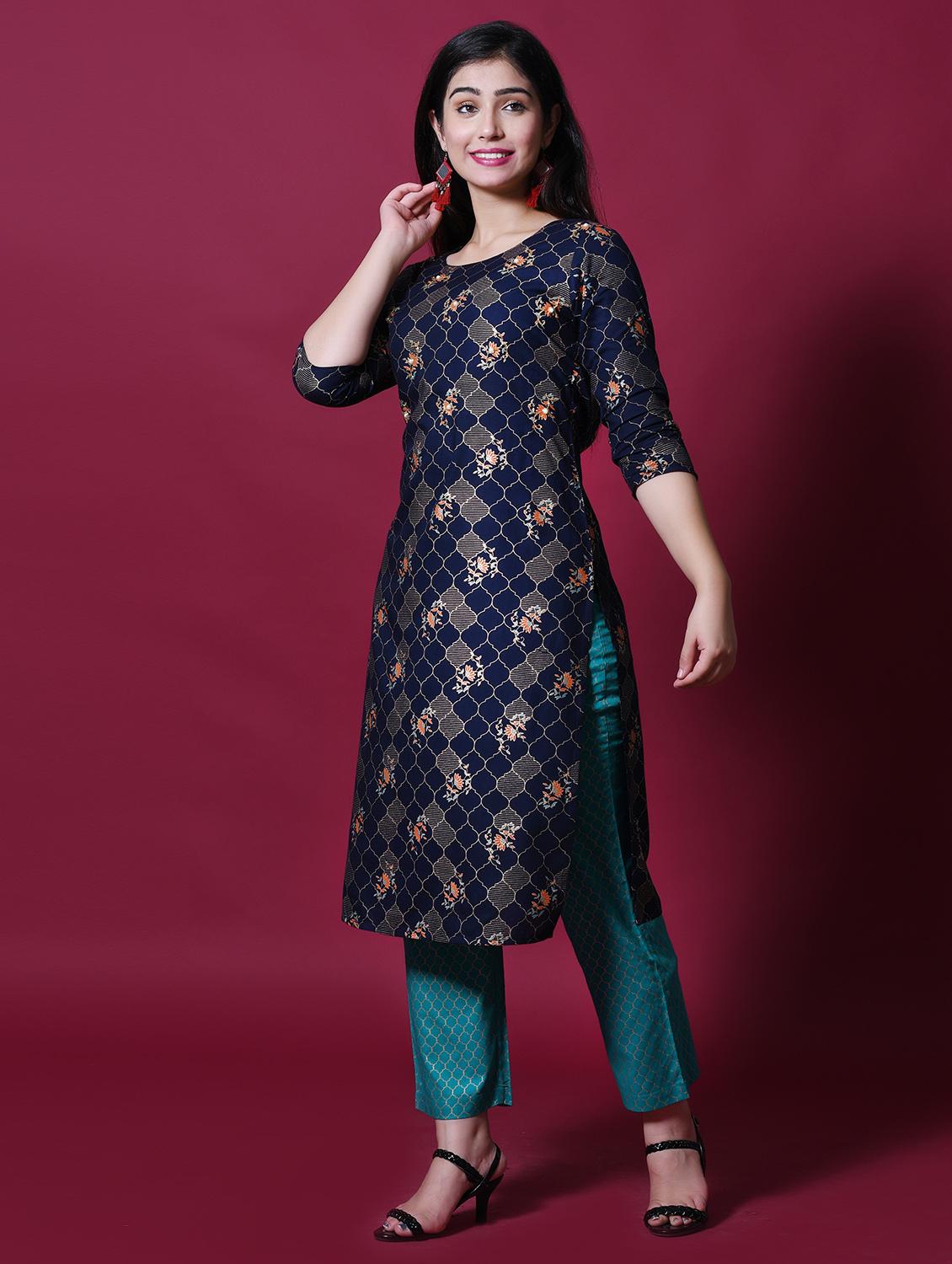 printed kurta pant set - 17336574 - Zoom Image - 3