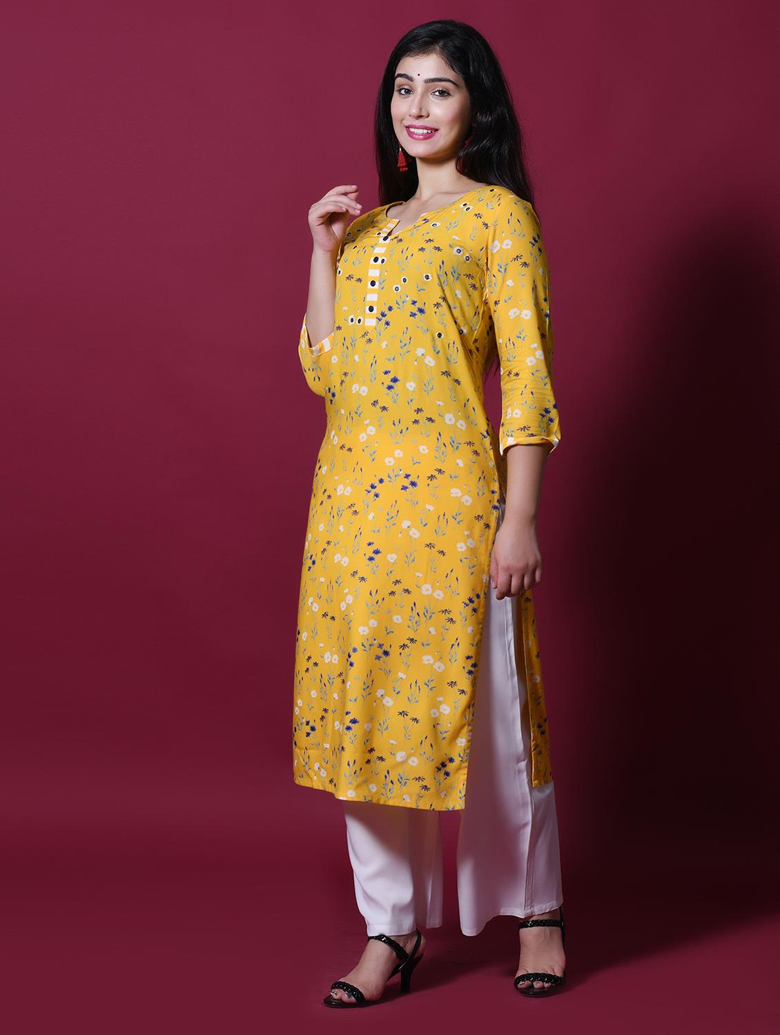 floral kurta palazzo set - 17336577 - Zoom Image - 2