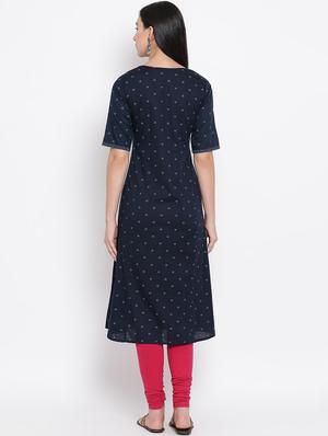yoke embroidered a-line kurta - 17336594 - Standard Image - 3