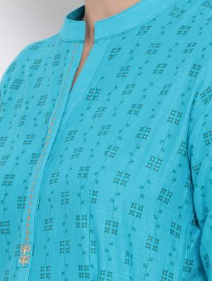 printed a-line kurta - 17336596 - Standard Image - 4