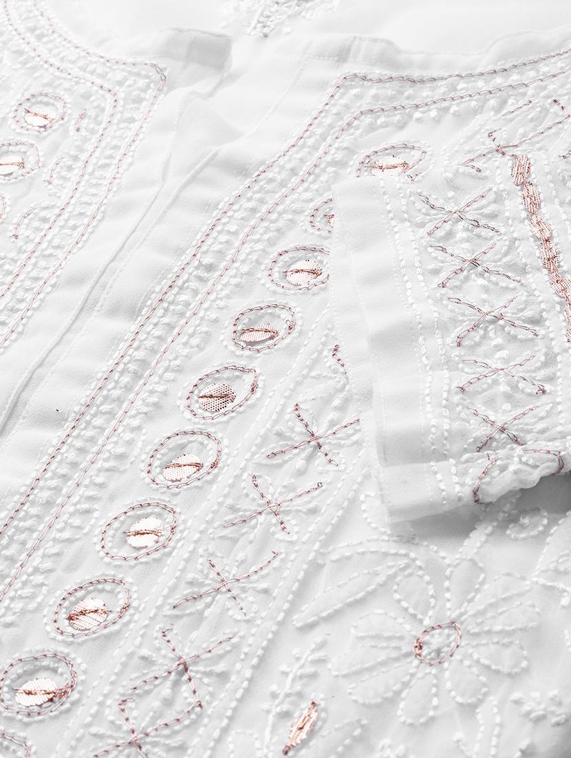chikankari straight kurta - 17336756 - Zoom Image - 5