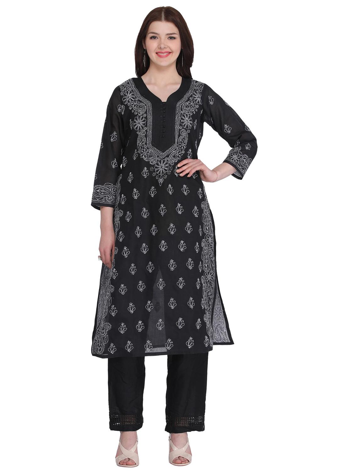 chikankari straight kurta - 17336767 - Zoom Image - 1