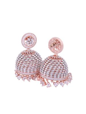 white brass jhumka earring - 17336781 - Standard Image - 2