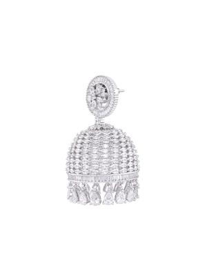 white brass jhumka earring - 17336784 - Standard Image - 2
