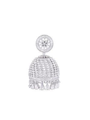 white brass jhumka earring - 17336784 - Standard Image - 3