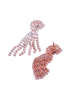 white brass drop earring - 17336785 - Standard Image - 2