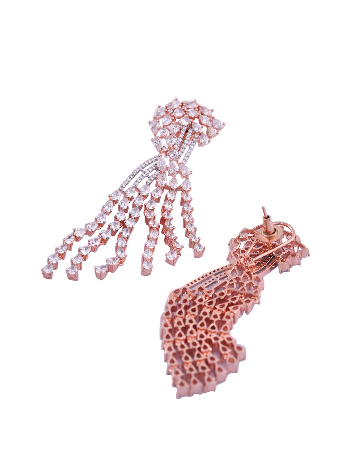 white brass drop earring - 17336785 - Zoom Image - 2