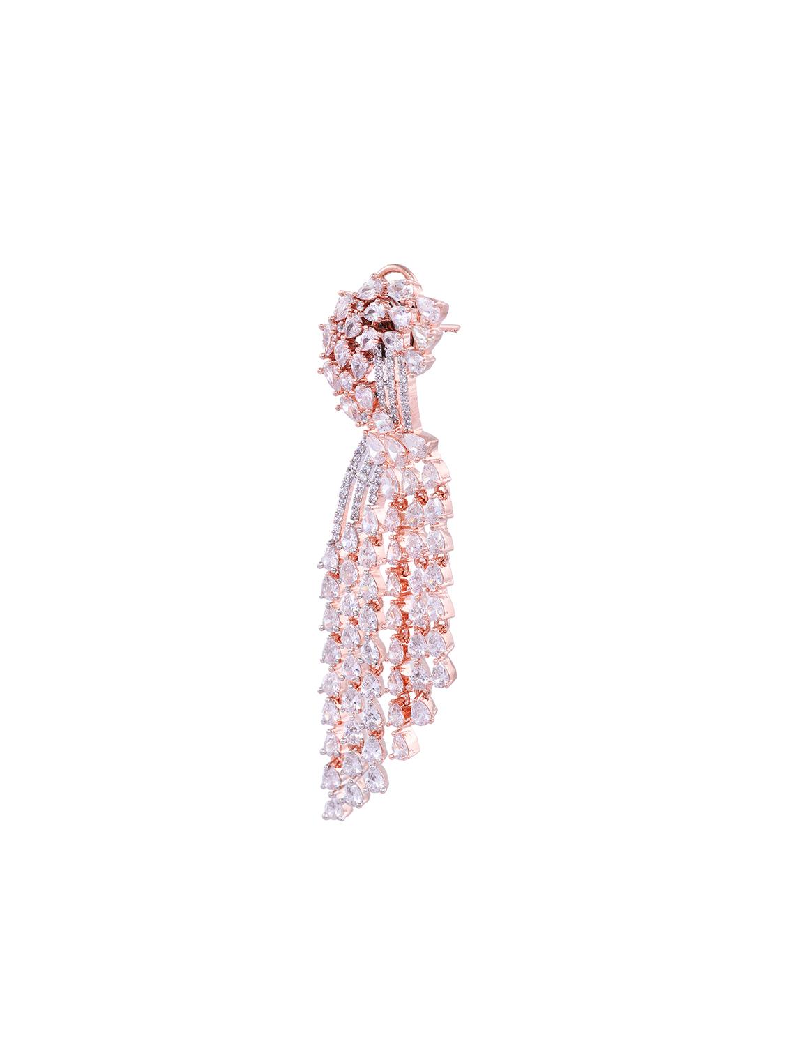 white brass drop earring - 17336785 - Zoom Image - 4