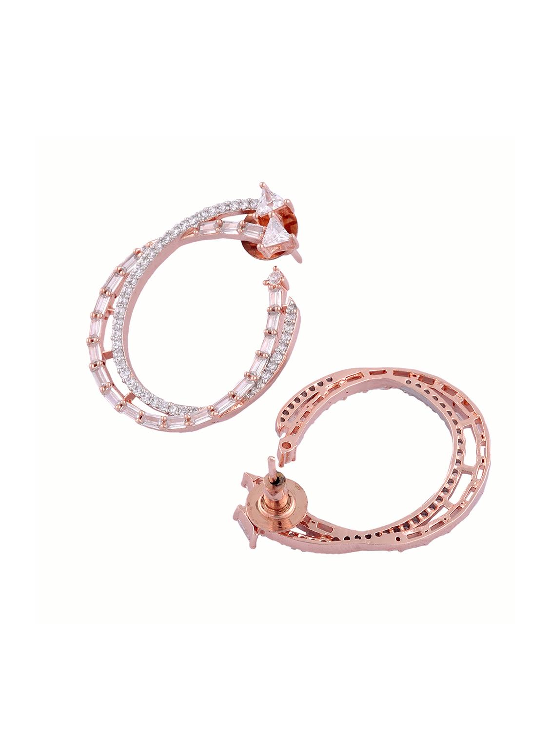white brass hoop earring - 17336788 - Zoom Image - 2