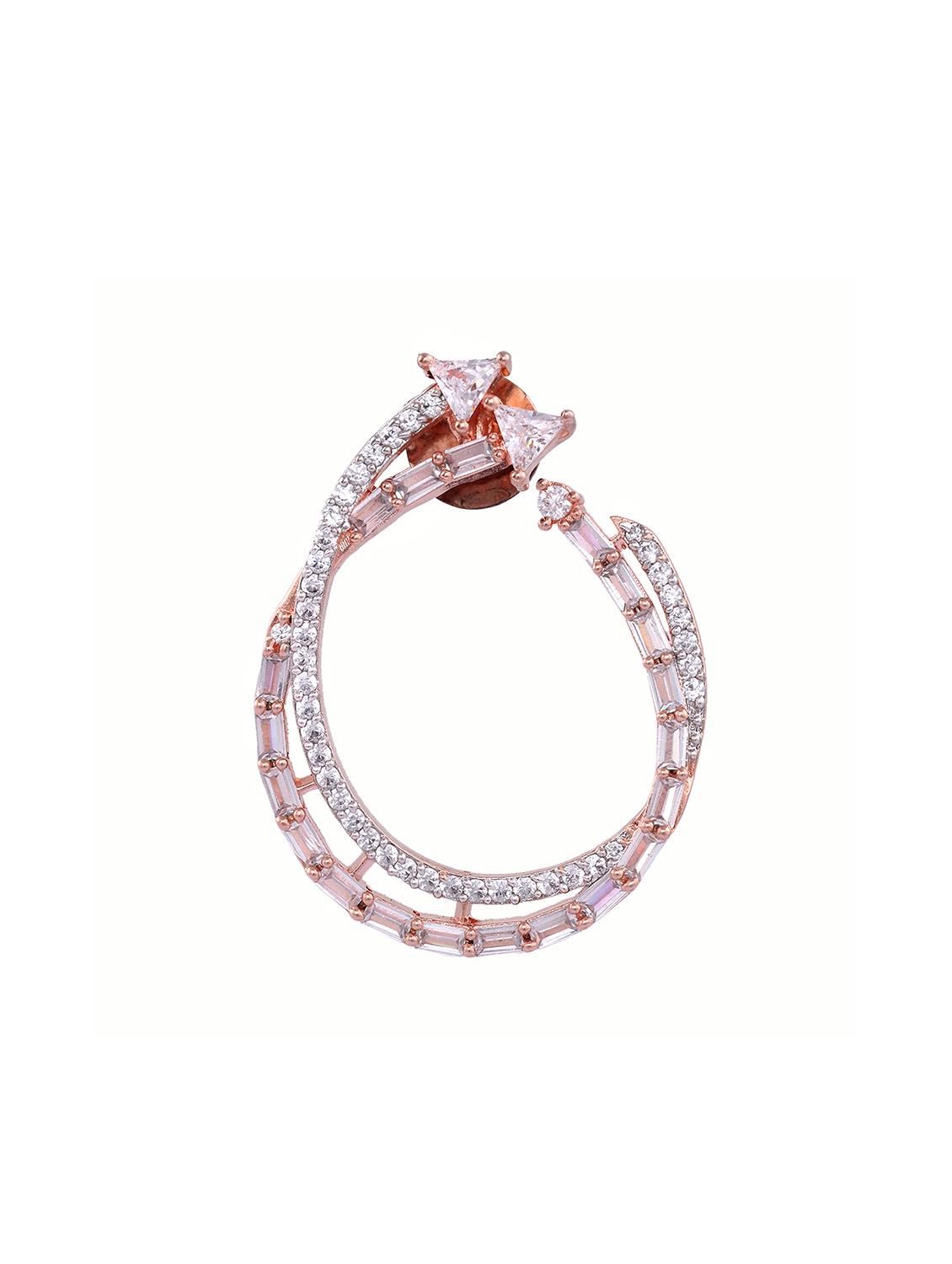 white brass hoop earring - 17336788 - Zoom Image - 3