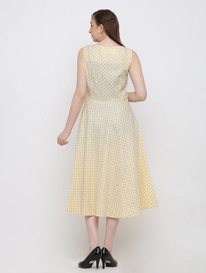 round neck polka dot fit & flare dress - 17336820 - Standard Image - 3