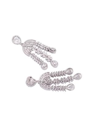 white brass drop earring - 17336891 - Standard Image - 2