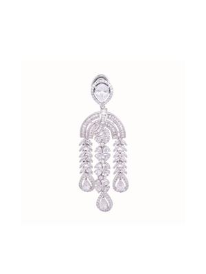white brass drop earring - 17336891 - Standard Image - 3