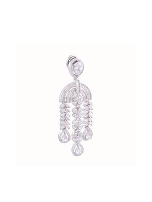 white brass drop earring - 17336891 - Standard Image - 4
