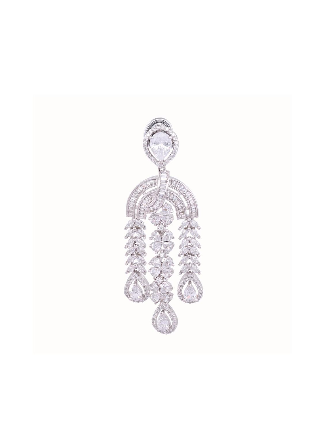 white brass drop earring - 17336891 - Zoom Image - 3