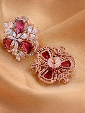 red brass studs earring - 17336896 - Standard Image - 2