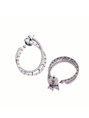 white brass hoop earring - 17336903 - Standard Image - 2