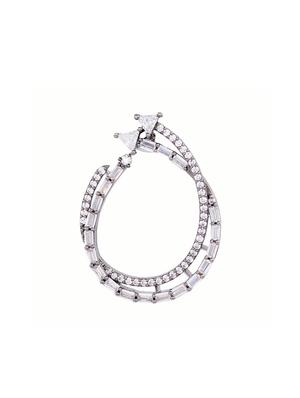 white brass hoop earring - 17336903 - Standard Image - 3