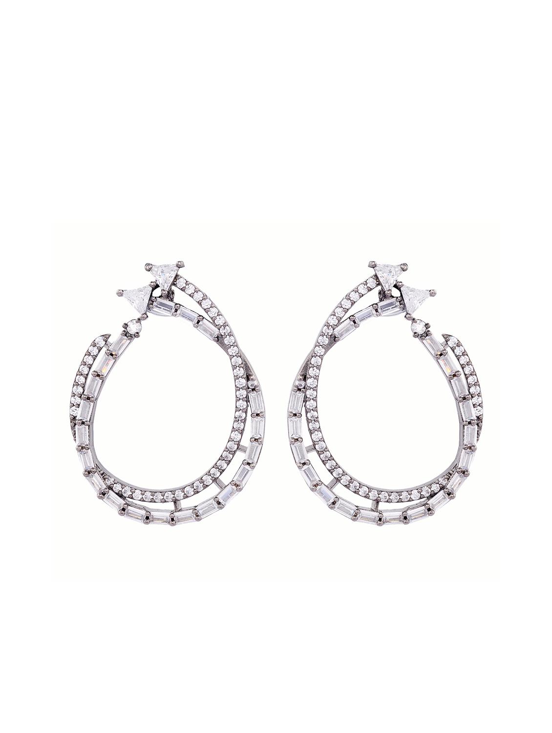 white brass hoop earring - 17336903 - Zoom Image - 1