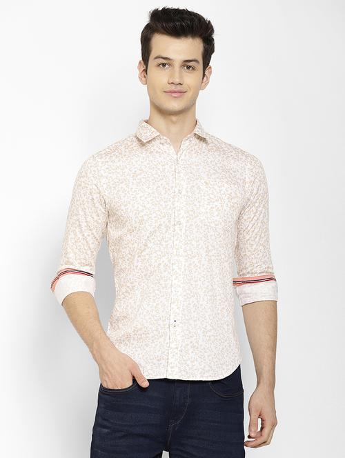 beige printed casual shirt - 17336925 - Standard Image - 1