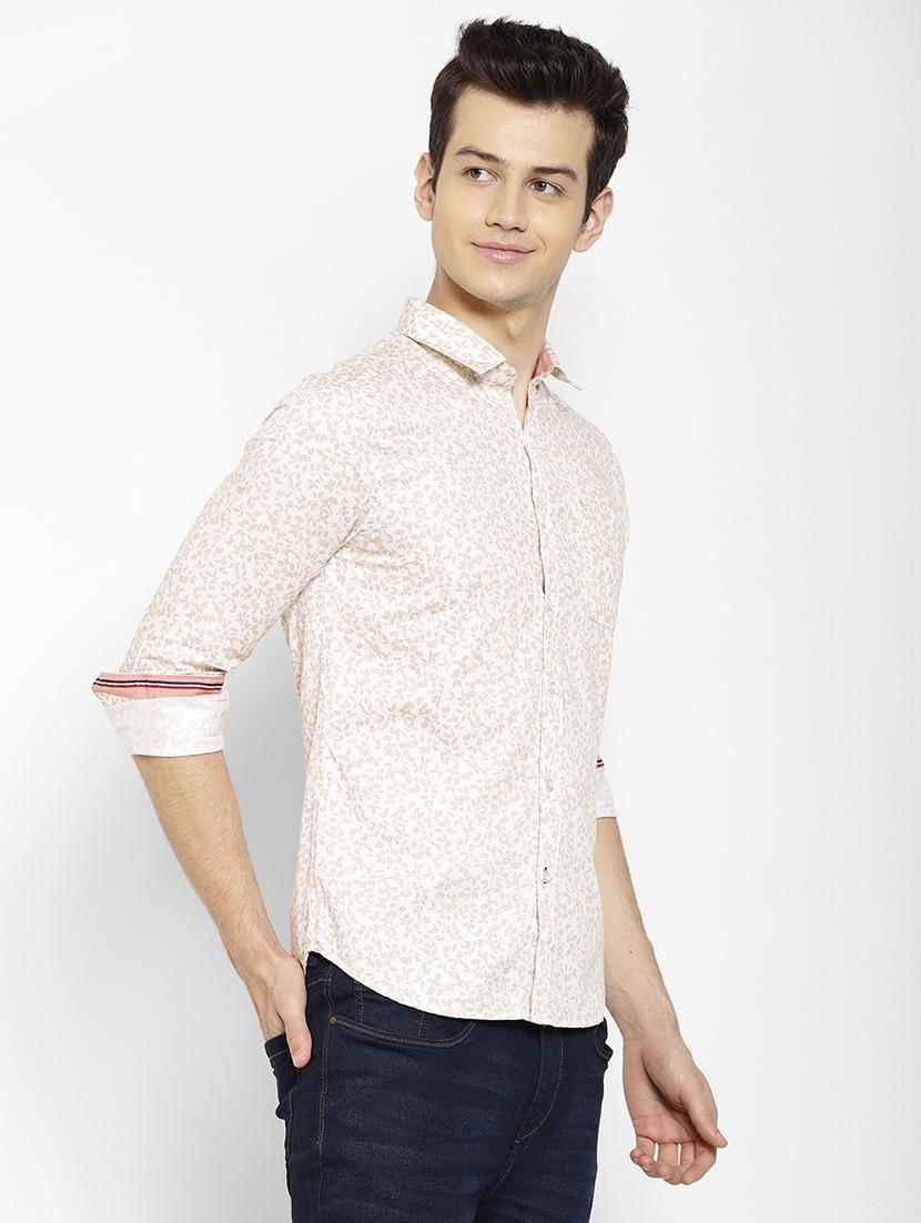 beige printed casual shirt - 17336925 - Zoom Image - 3