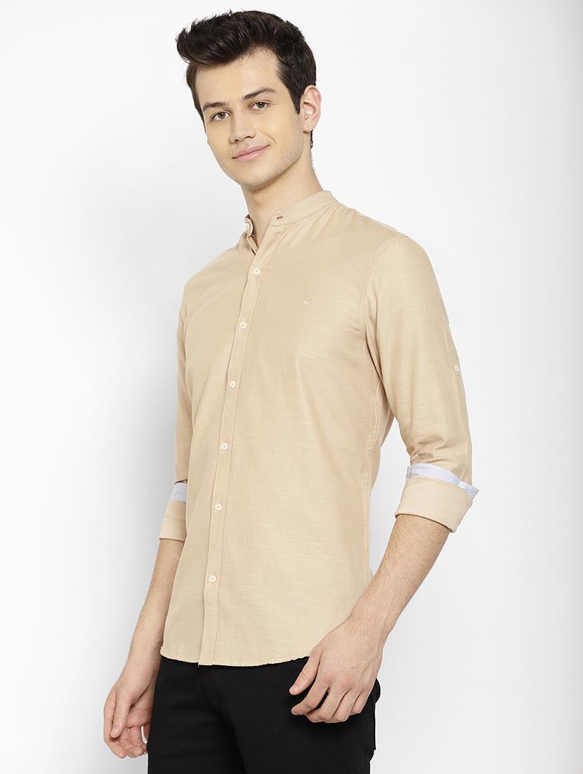 beige solid casual shirt - 17336949 - Zoom Image - 2