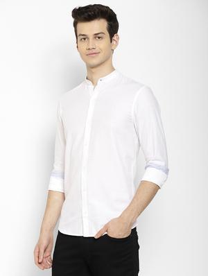 white solid casual shirt - 17336953 - Standard Image - 3