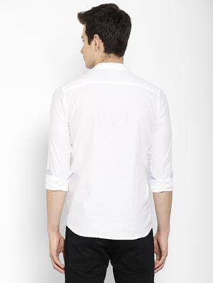 white solid casual shirt - 17336953 - Standard Image - 4