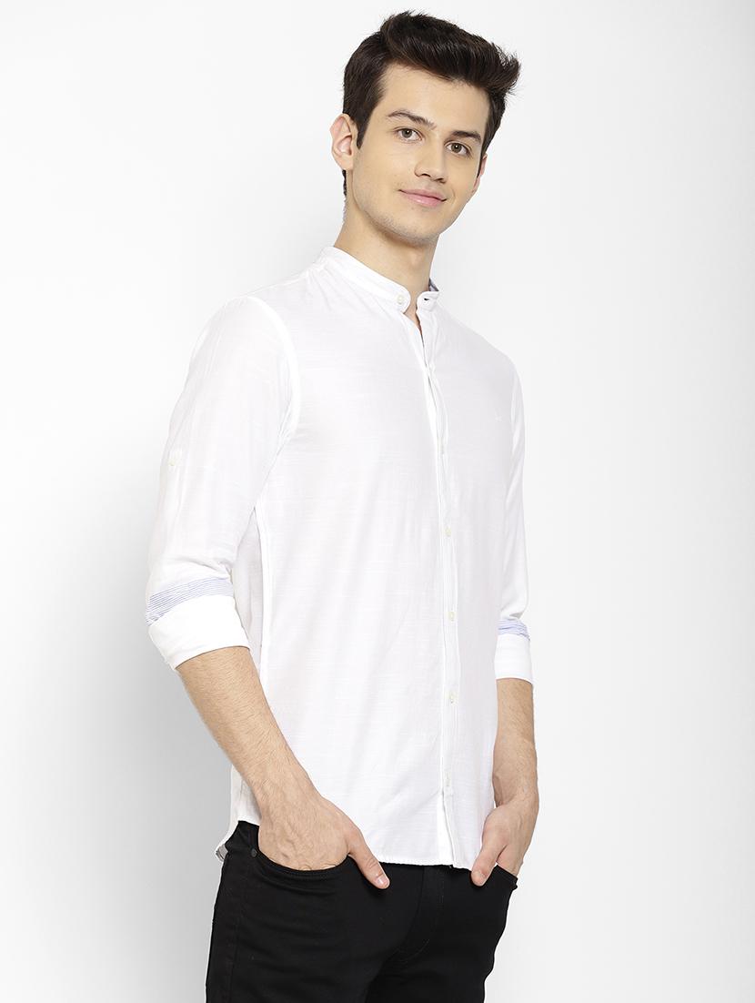 white solid casual shirt - 17336953 - Zoom Image - 2