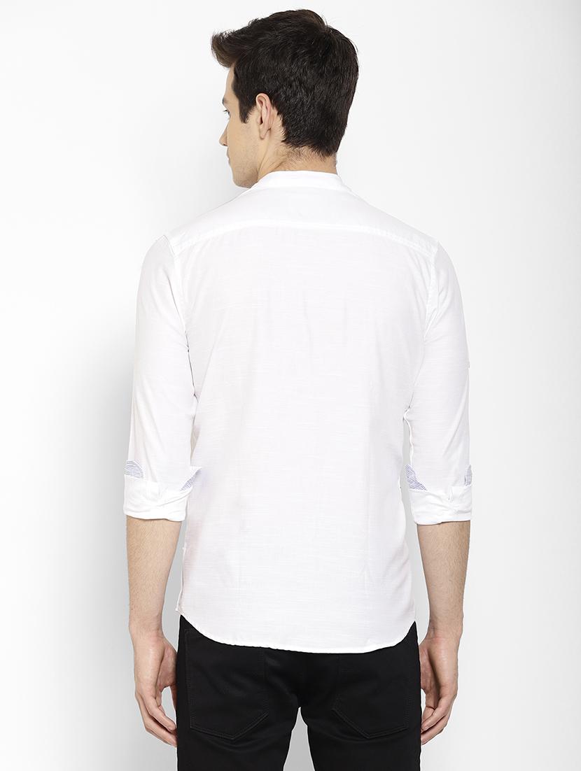 white solid casual shirt - 17336953 - Zoom Image - 4