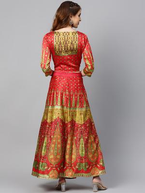 floral print flared lehenga - 17336989 - Standard Image - 3