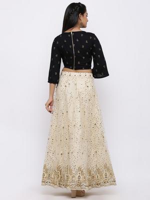 foil print flared lehenga - 17336992 - Standard Image - 3