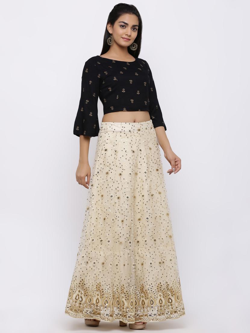 foil print flared lehenga - 17336992 - Zoom Image - 2