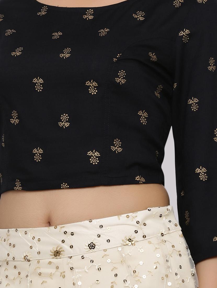 foil print flared lehenga - 17336992 - Zoom Image - 4