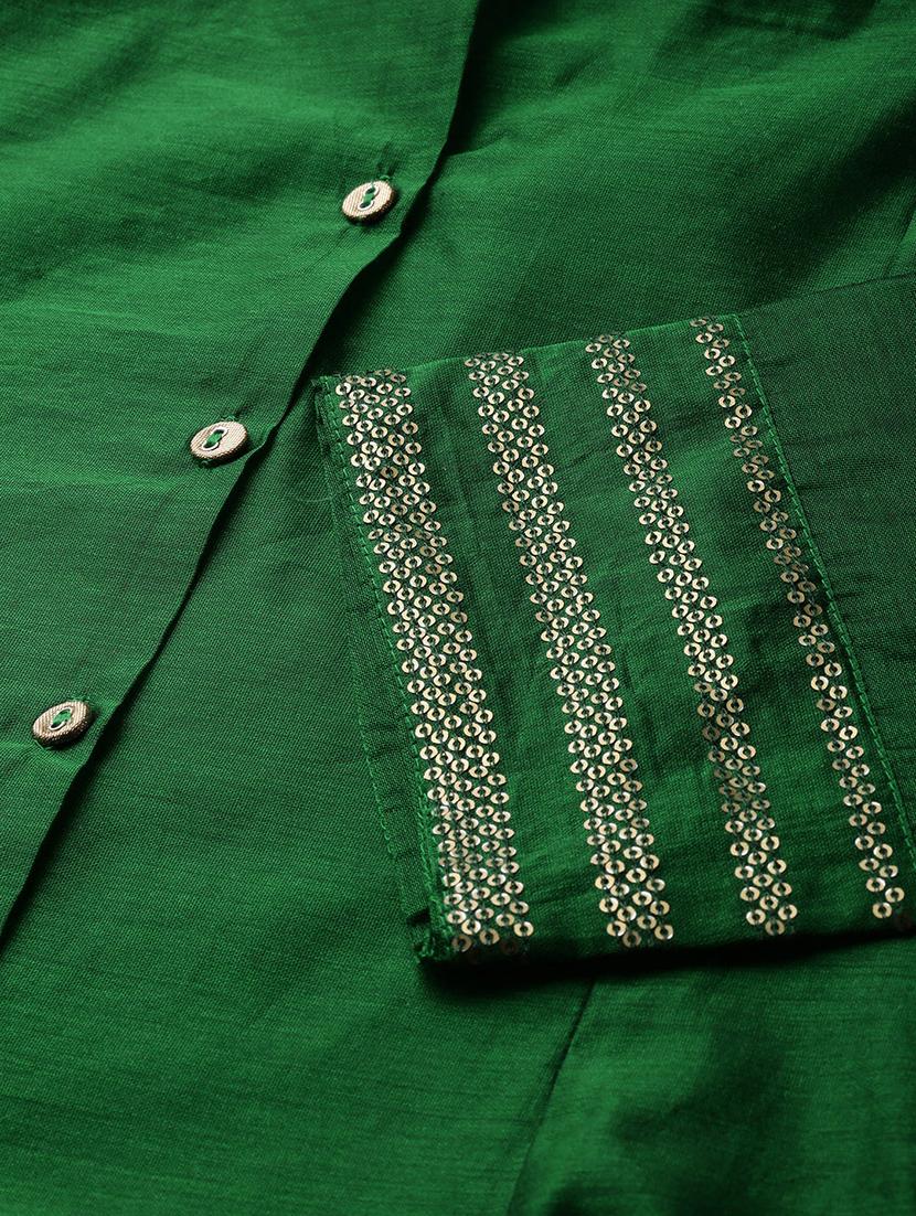 solid sequined anarkali kurta - 17336996 - Zoom Image - 4