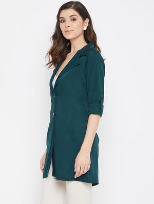lapel neck coat tunic - 17337076 - Standard Image - 2