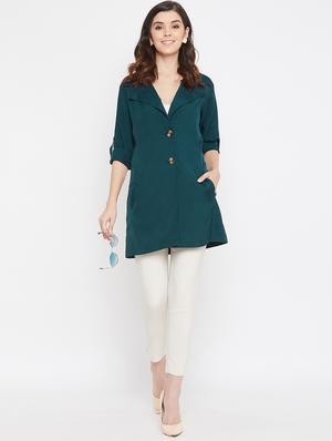 lapel neck coat tunic - 17337076 - Standard Image - 5
