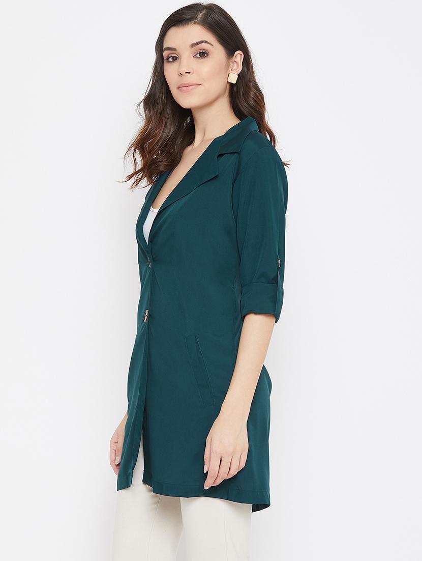 lapel neck coat tunic - 17337076 - Zoom Image - 2