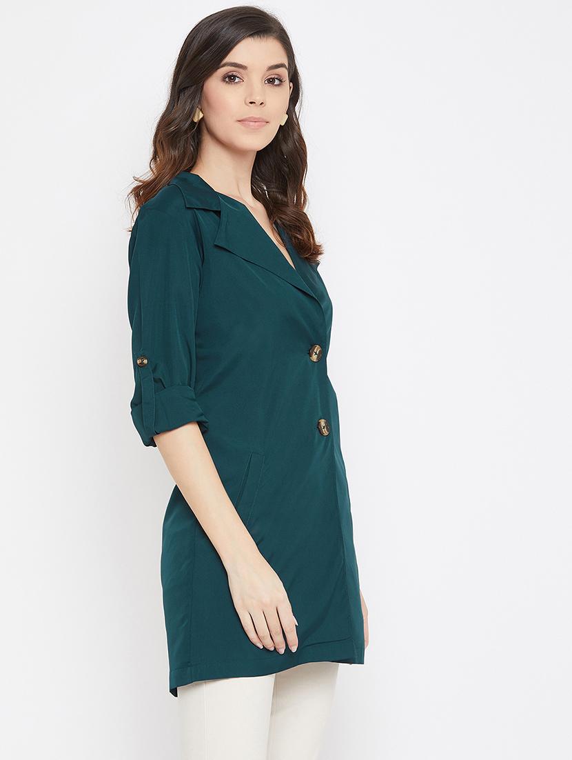 lapel neck coat tunic - 17337076 - Zoom Image - 3