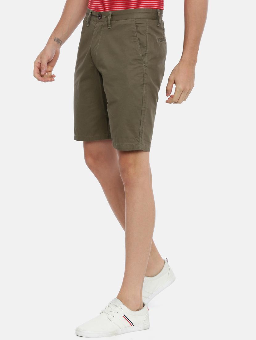 olive green solid bermuda shorts - 17337217 - Zoom Image - 2