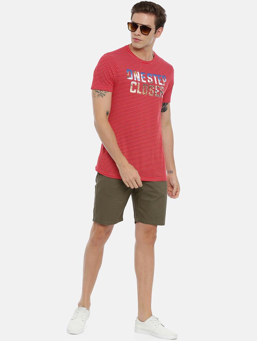 olive green solid bermuda shorts - 17337217 - Zoom Image - 4