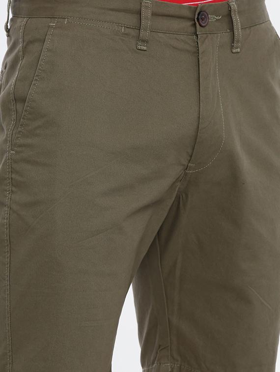 olive green solid bermuda shorts - 17337217 - Zoom Image - 5